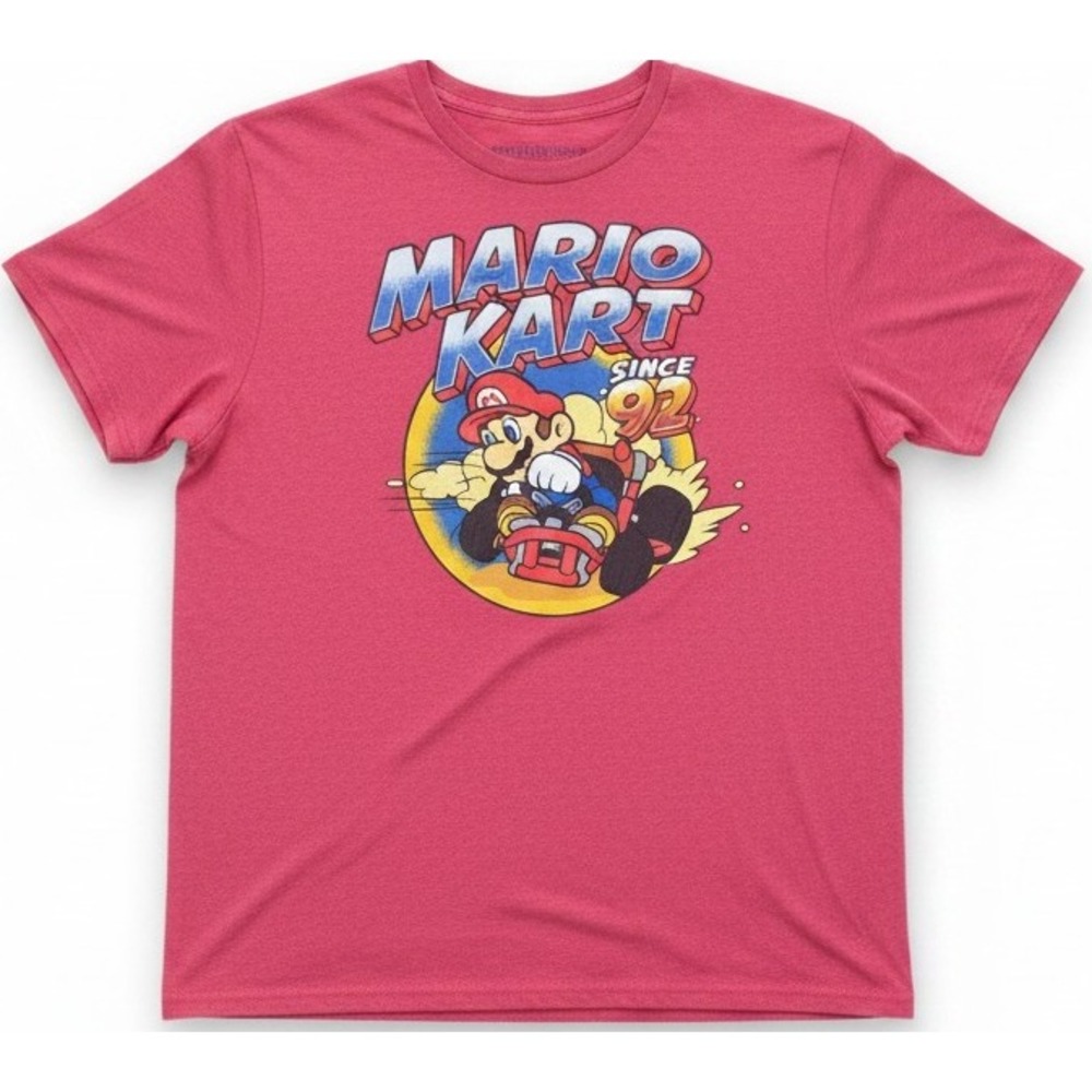 Mario Kart Since 92 Mens Medium Red Graphic T-Shirt Nintendo Racing Gamer‎ Tee